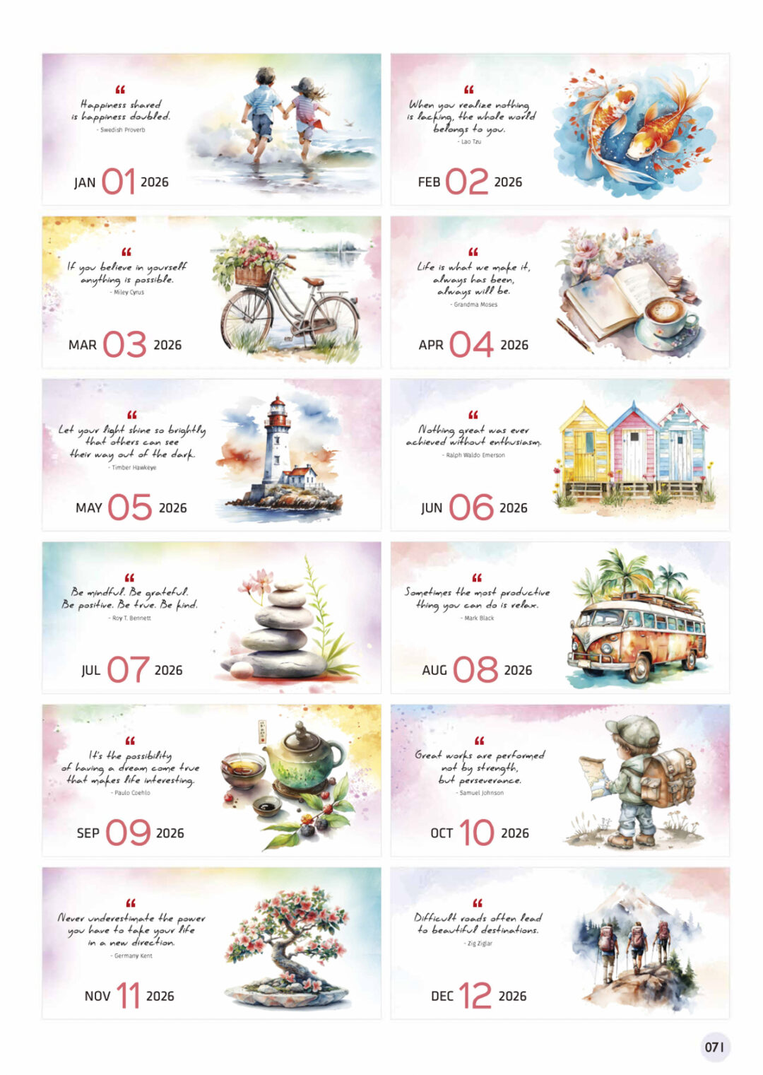2026 Desktop Calendar Catalog A 073