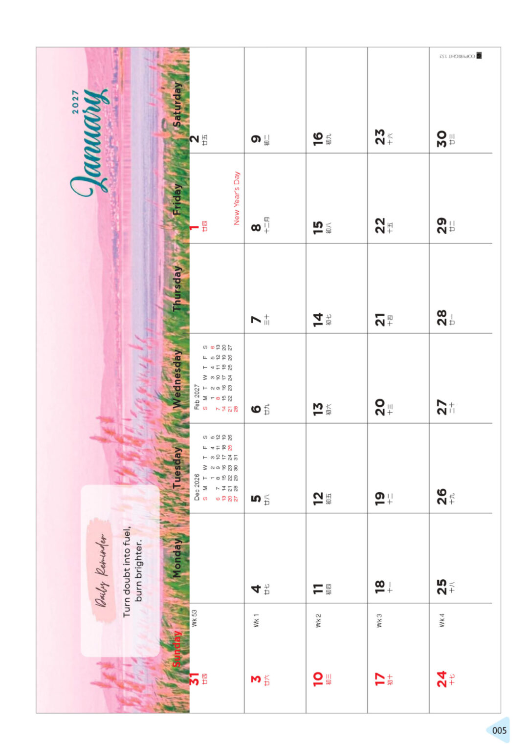 2027 Desktop Calendar Catalog A 005